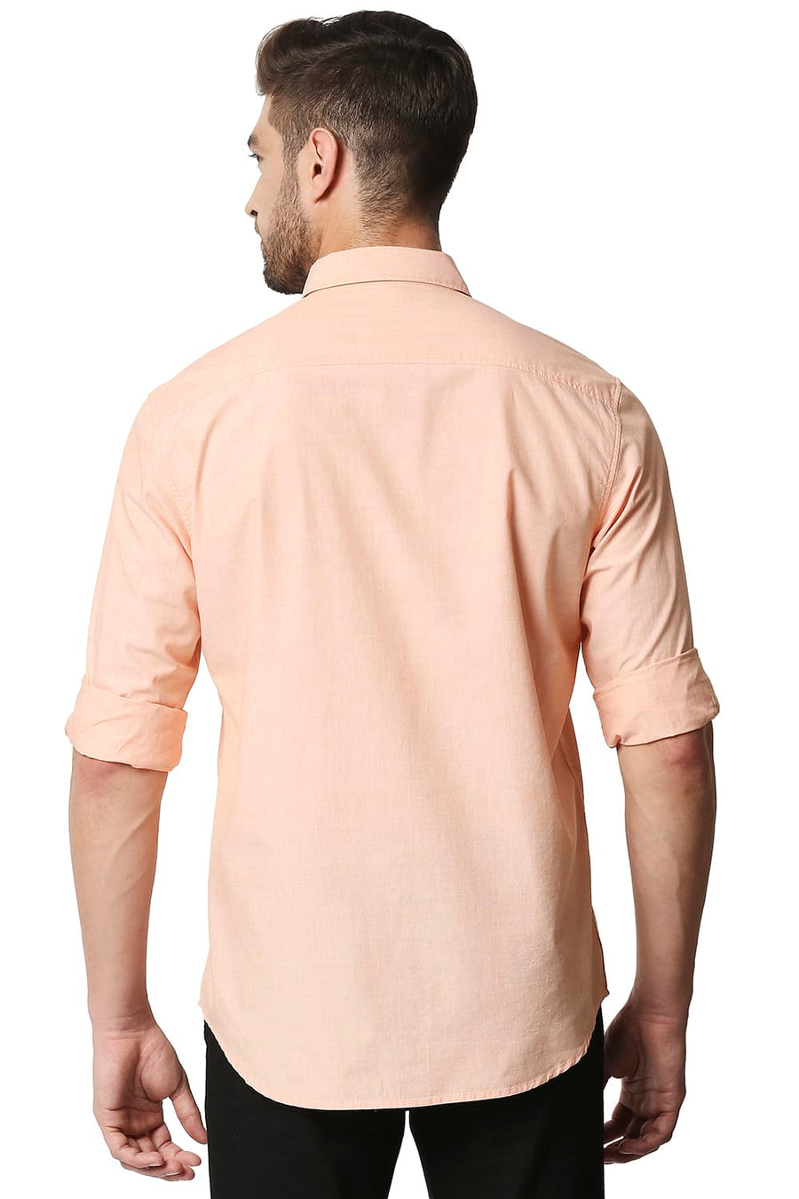 BASICS SLIM FIT ORANGE NECTAR FIL-A-FIL SHIRT