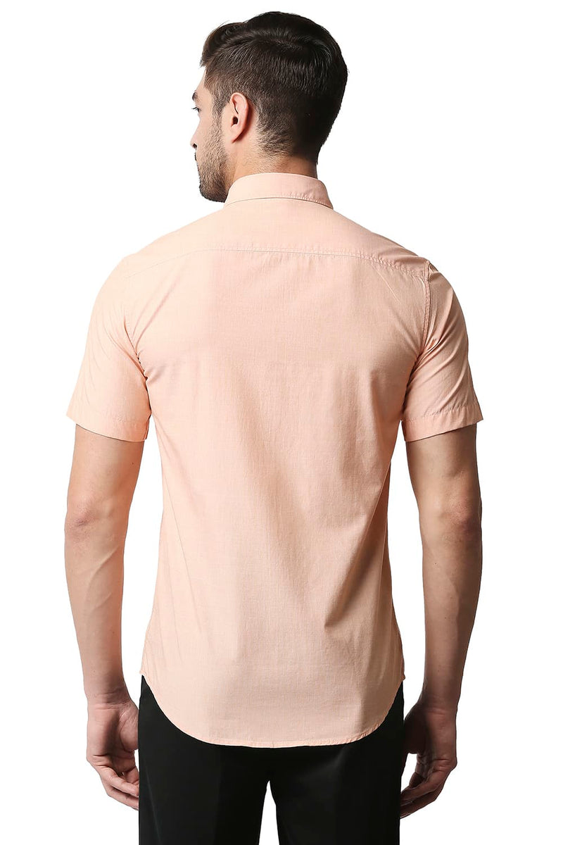 BASICS SLIM FIT FIL-A-FIL HALFSLEEVES SHIRT