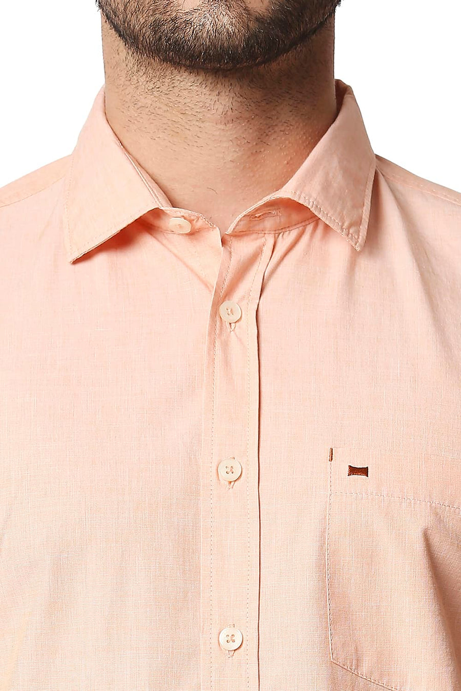 BASICS SLIM FIT ORANGE NECTAR FIL-A-FIL SHIRT