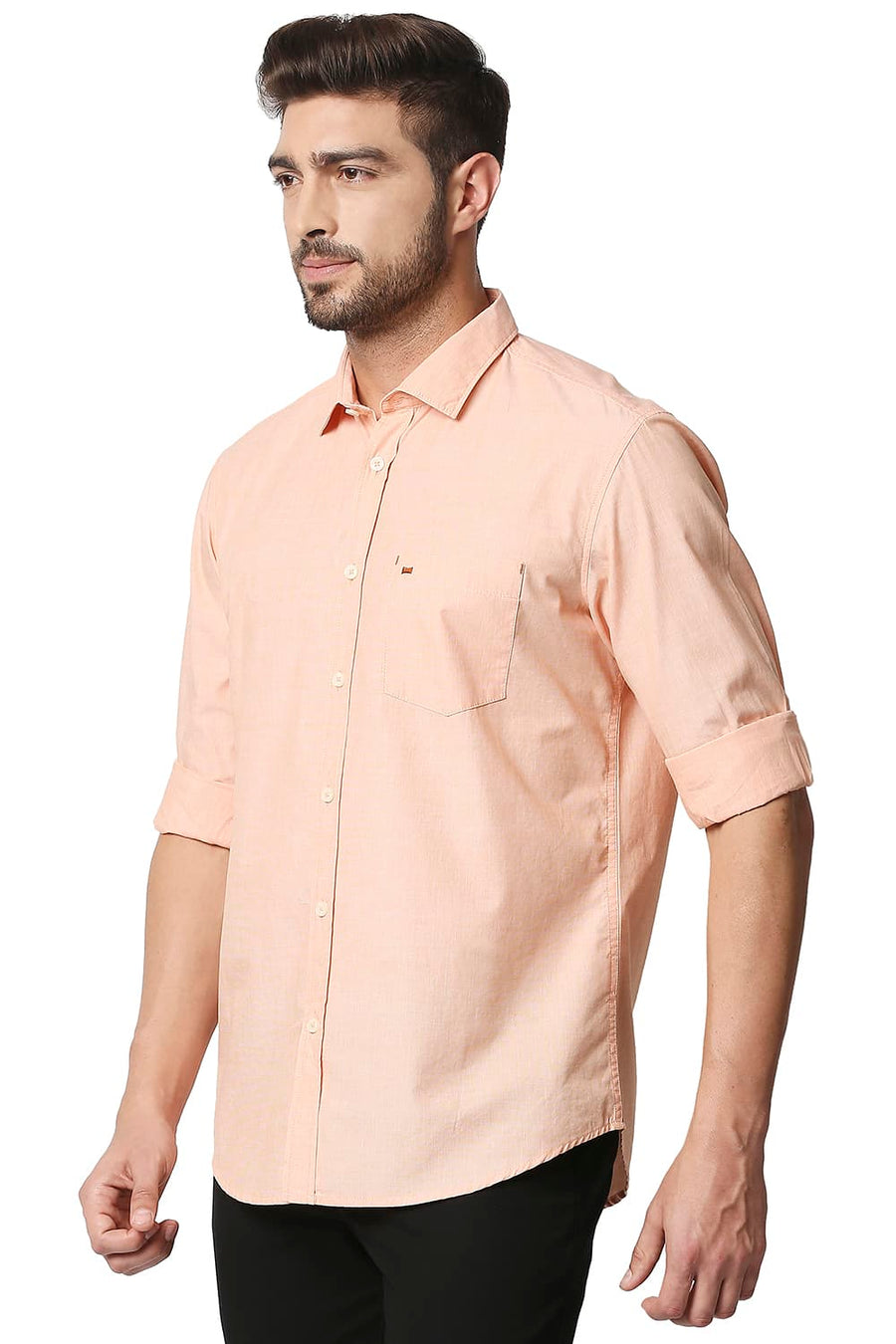 BASICS SLIM FIT ORANGE NECTAR FIL-A-FIL SHIRT