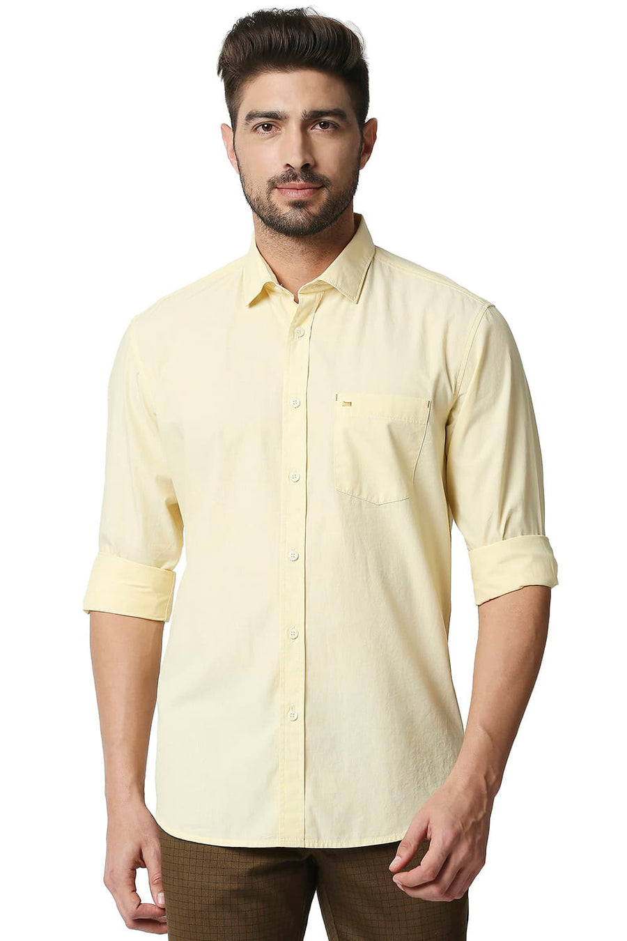 BASICS SLIM FIT PASTEL YELLOW FIL-A-FIL SHIRT