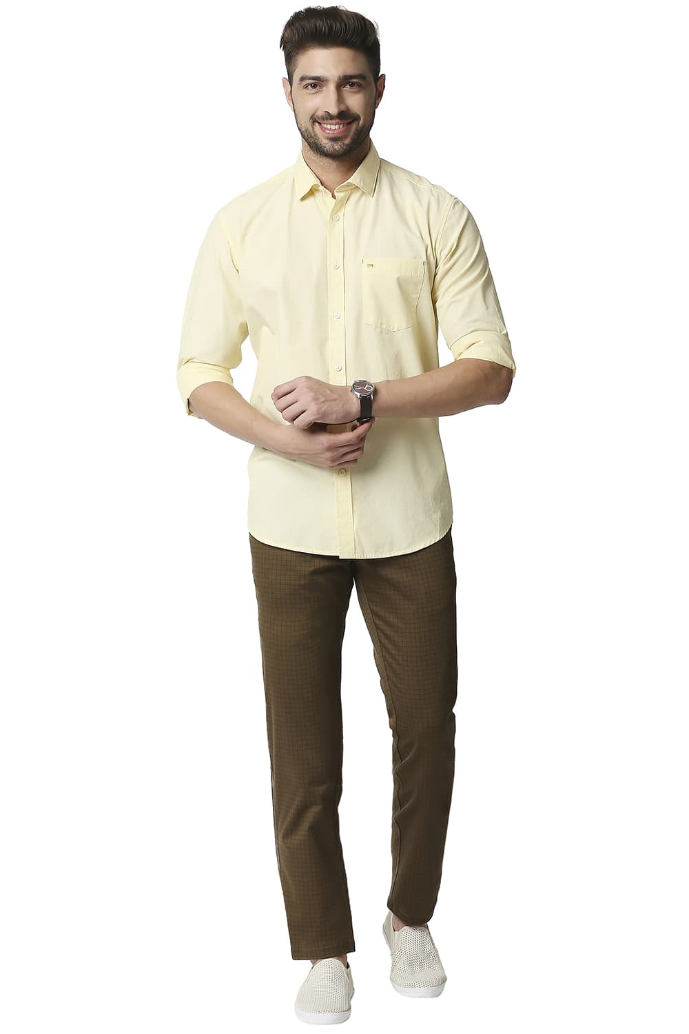 BASICS SLIM FIT FIL-A-FIL SHIRT