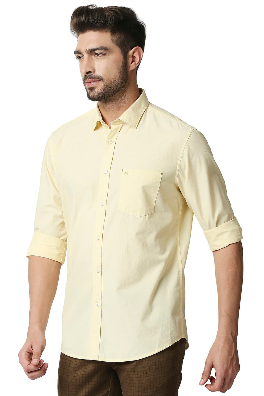 BASICS SLIM FIT PASTEL YELLOW FIL-A-FIL SHIRT