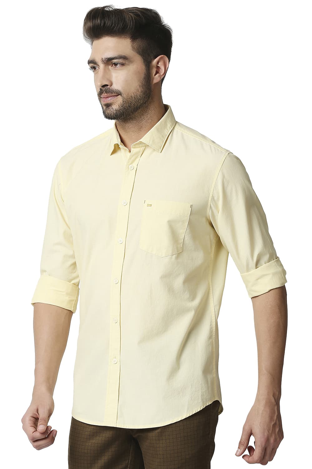 BASICS SLIM FIT FIL-A-FIL SHIRT