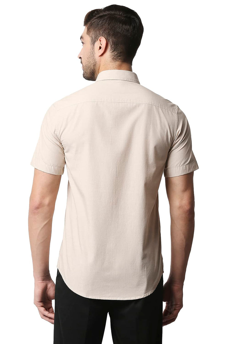 BASICS SLIM FIT FIL-A-FIL HALFSLEEVES SHIRT