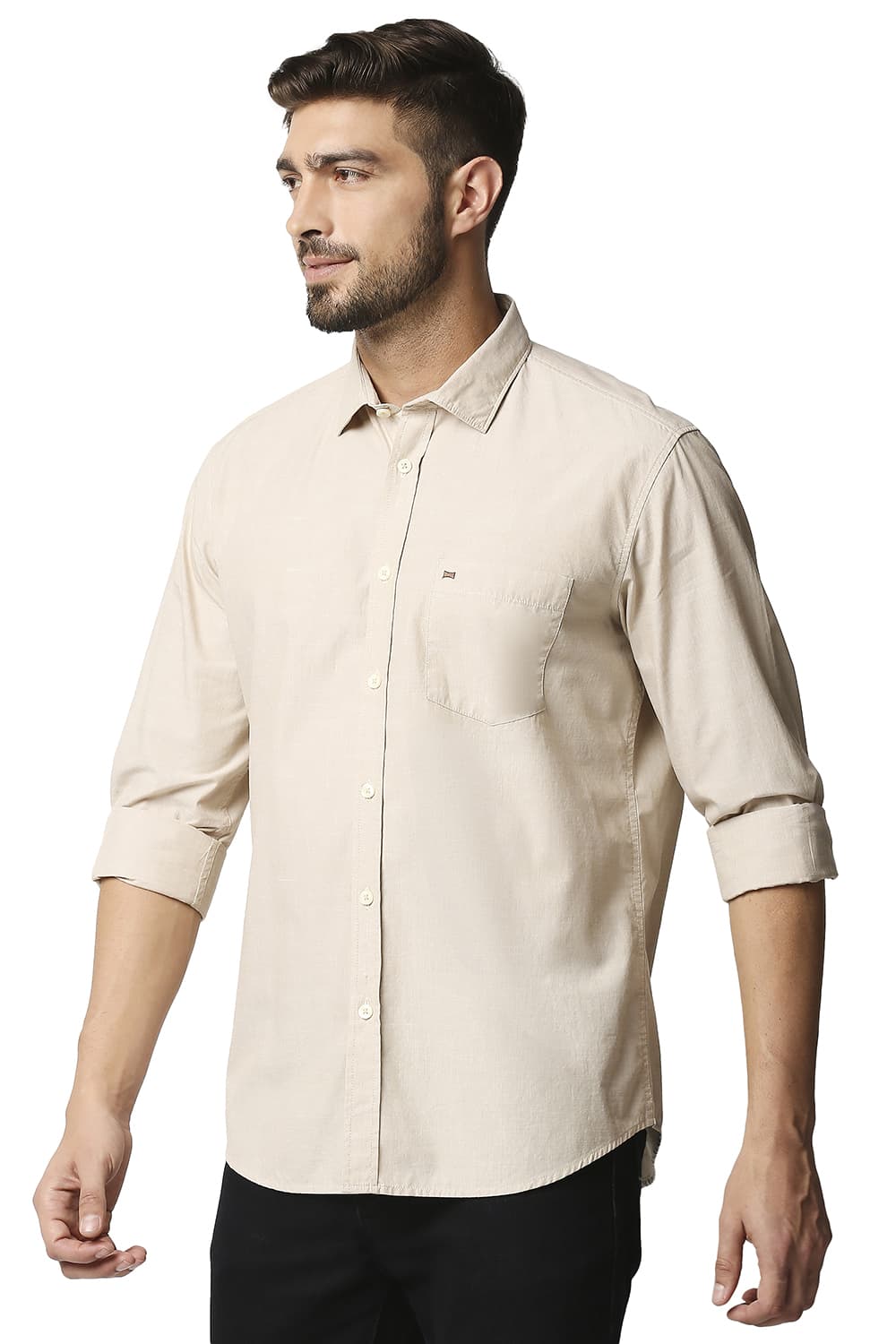 BASICS SLIM FIT FIL-A-FIL SHIRT