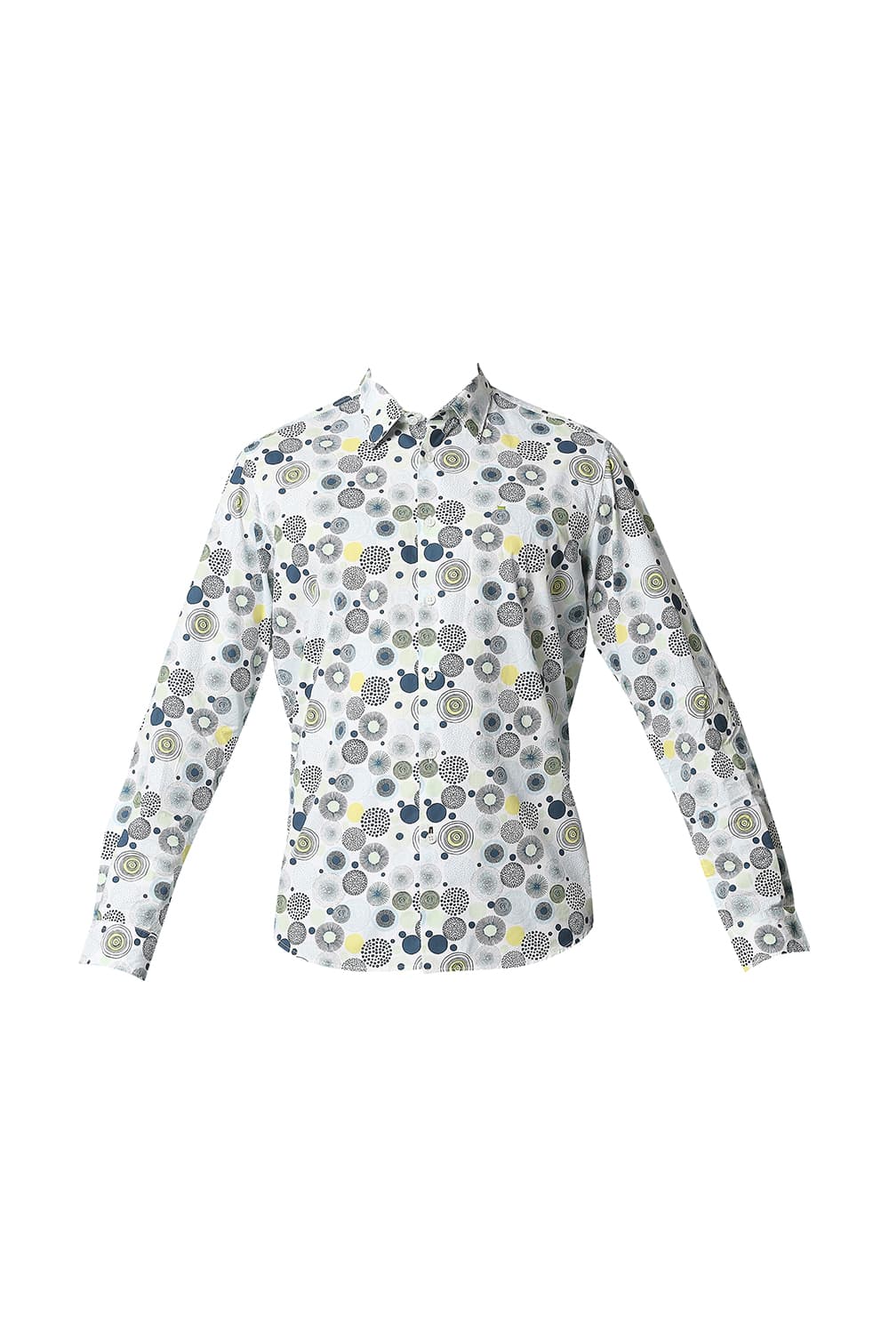 BASICS SLIM FIT POPLIN PRINTED SHIRT