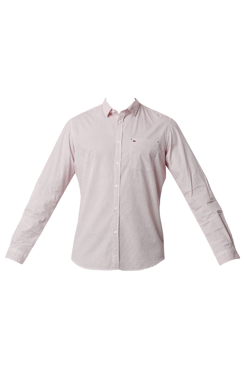 BASICS SLIM FIT POPLIN PRINTED SHIRT