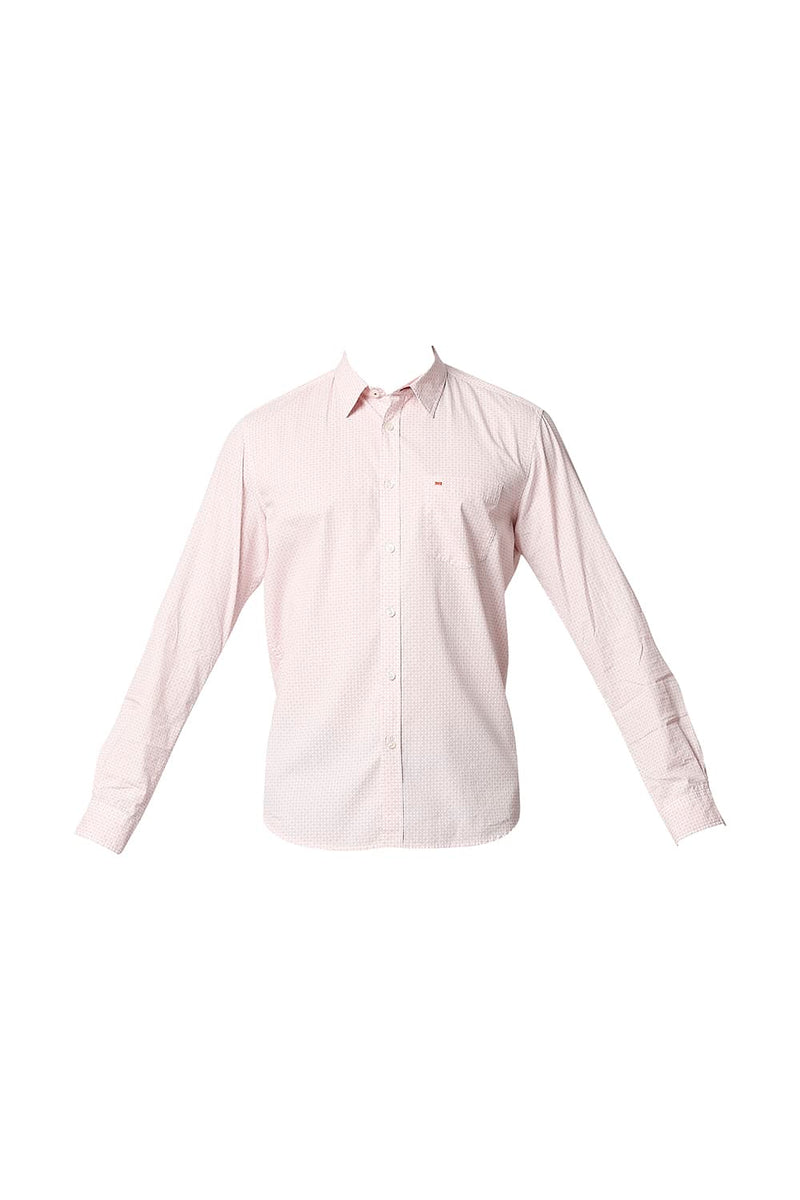 BASICS SLIM FIT POPLIN PRINTED SHIRT