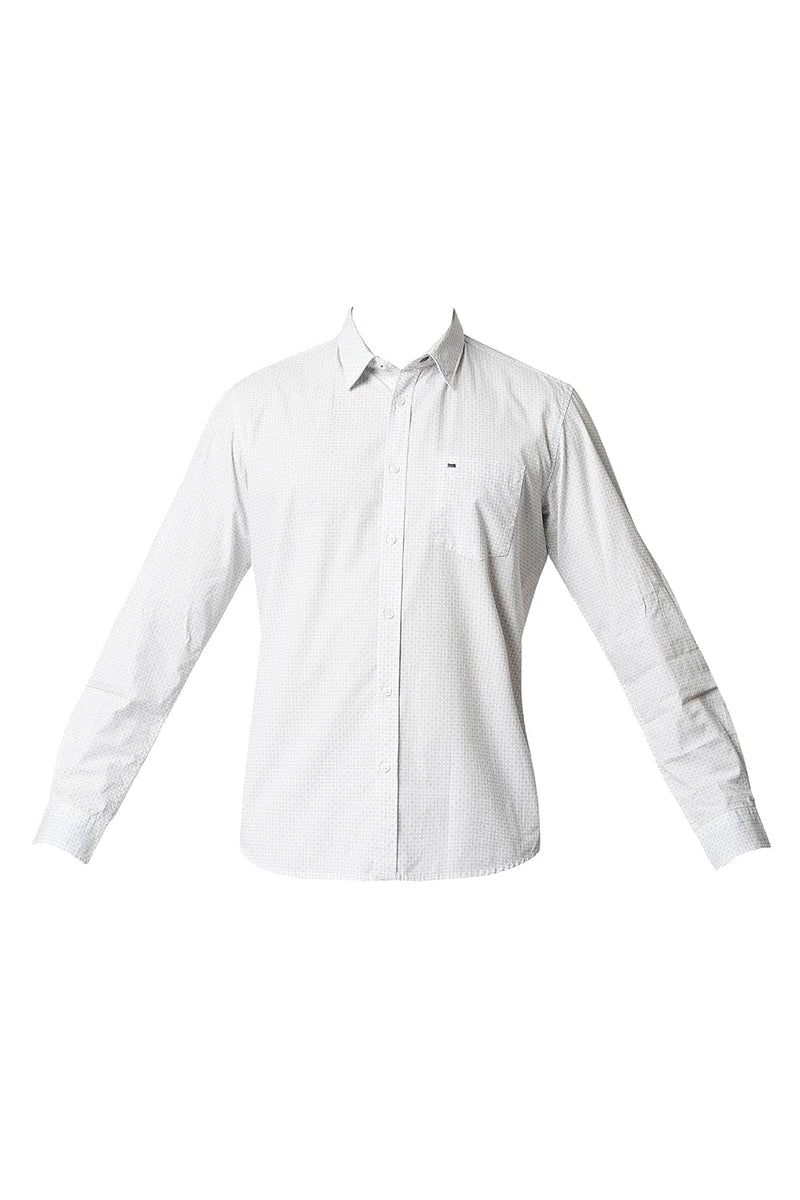 BASICS SLIM FIT POPLIN PRINTED SHIRT