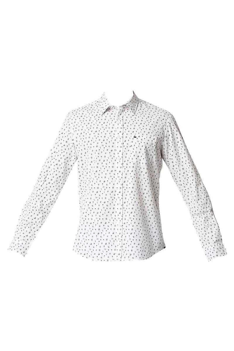 BASICS SLIM FIT POPLIN PRINTED SHIRT