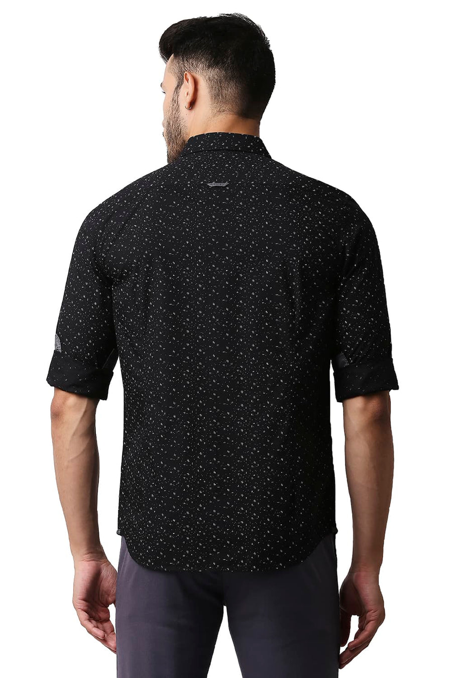 BASICS SLIM FIT STARRY NIGHT POPLIN PRINTED SHIRT