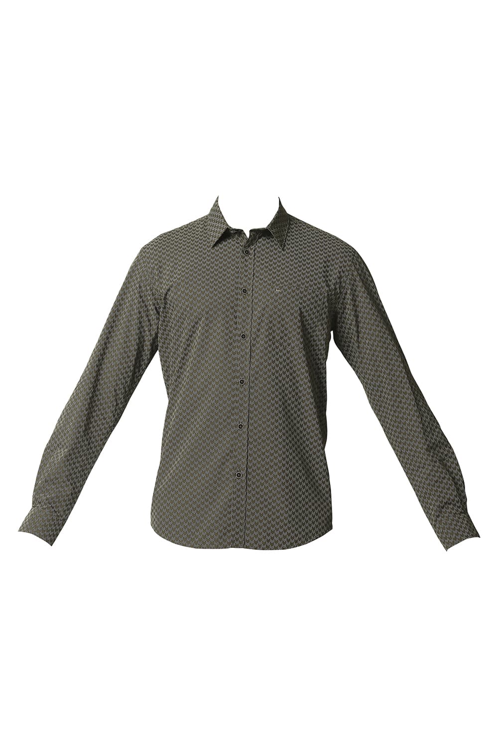 BASICS SLIM FIT POPLIN PRINTED SHIRT