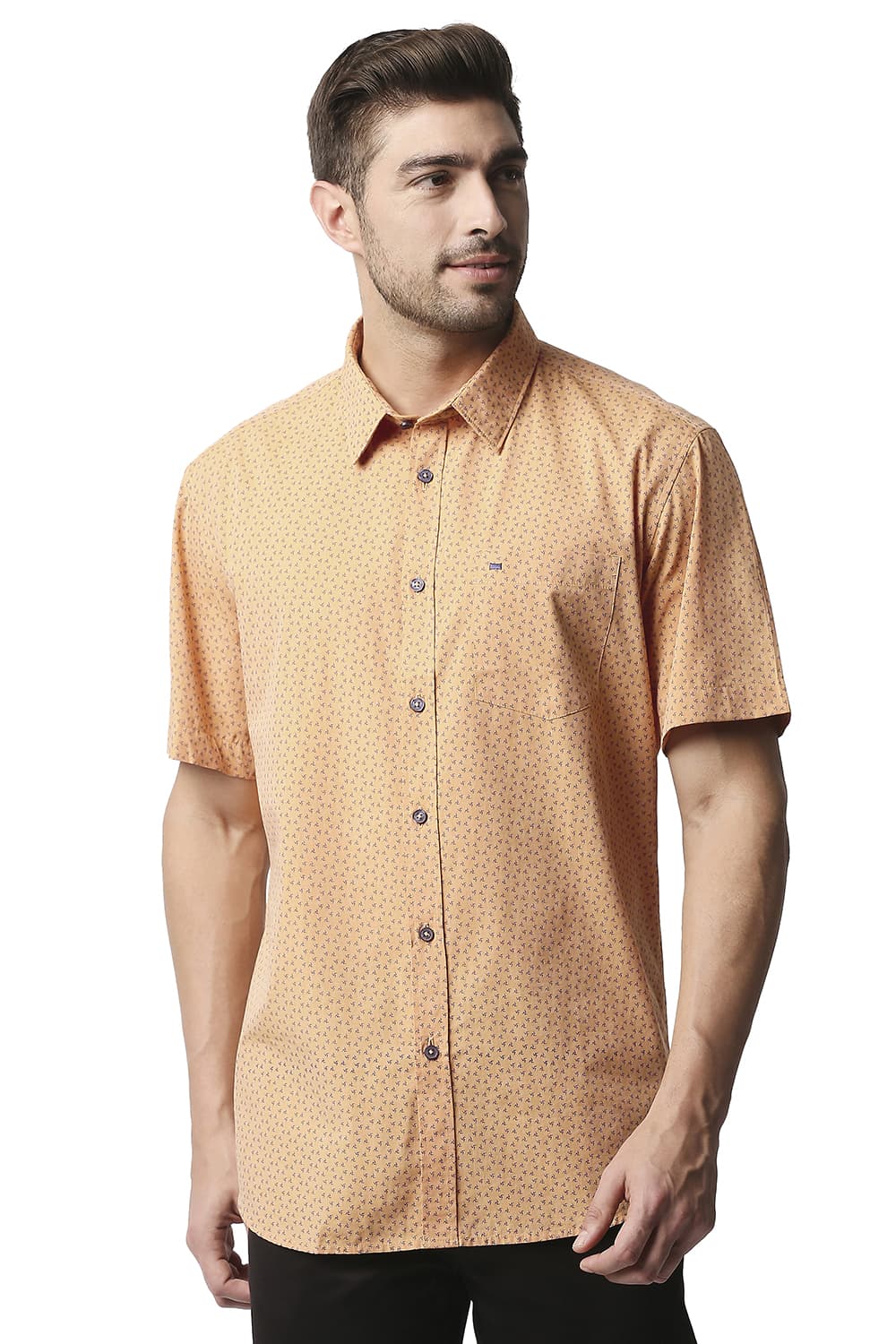 BASICS SLIM FIT FIL-A-FIL PRINTED SHIRT