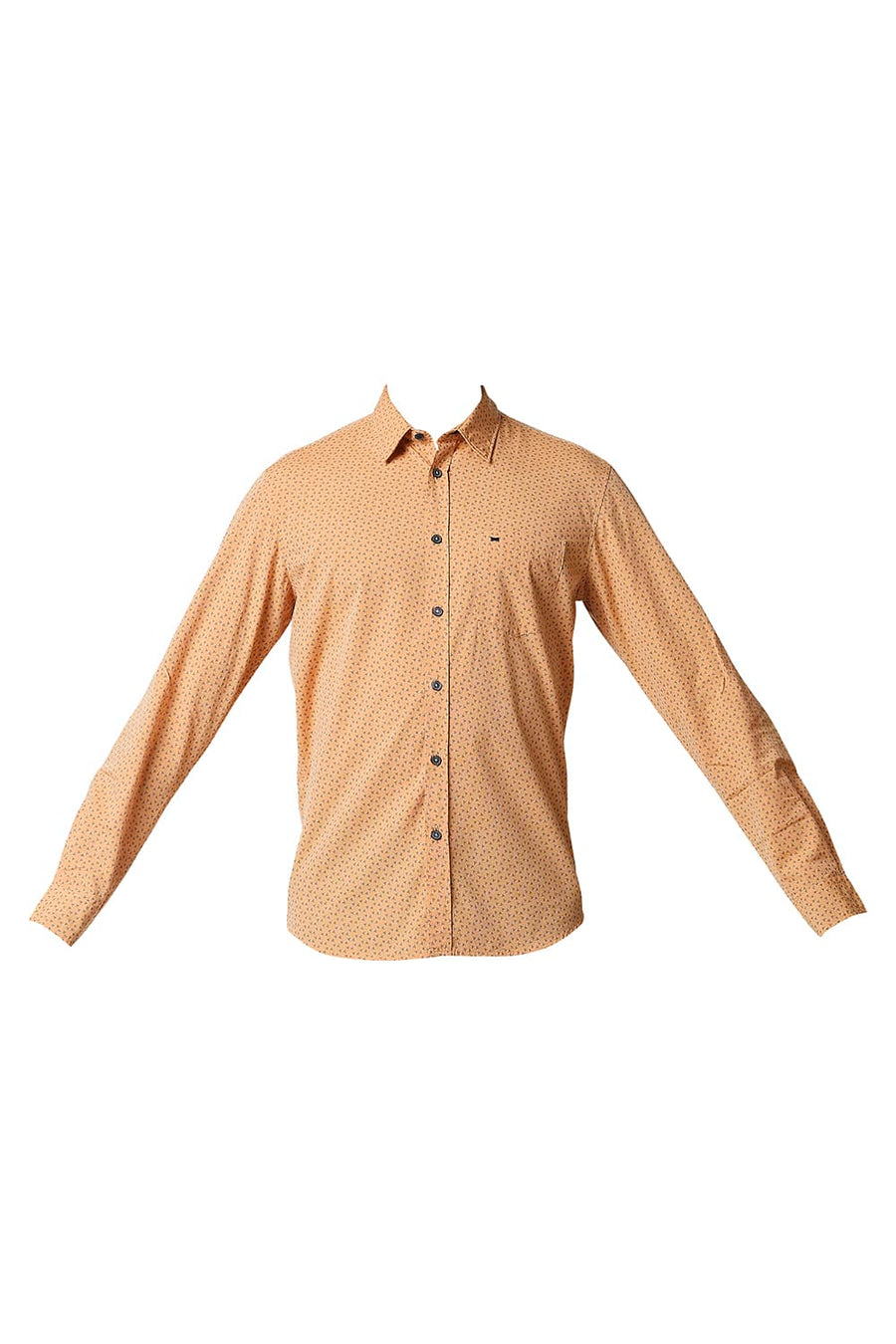 BASICS SLIM FIT MOCK ORANGE FIL-A-FIL PRINTED SHIRT