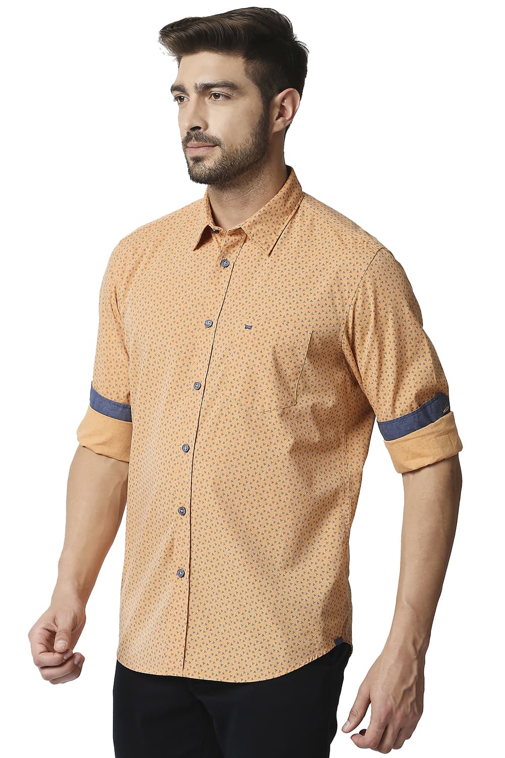 BASICS SLIM FIT FIL-A-FIL PRINTED SHIRT