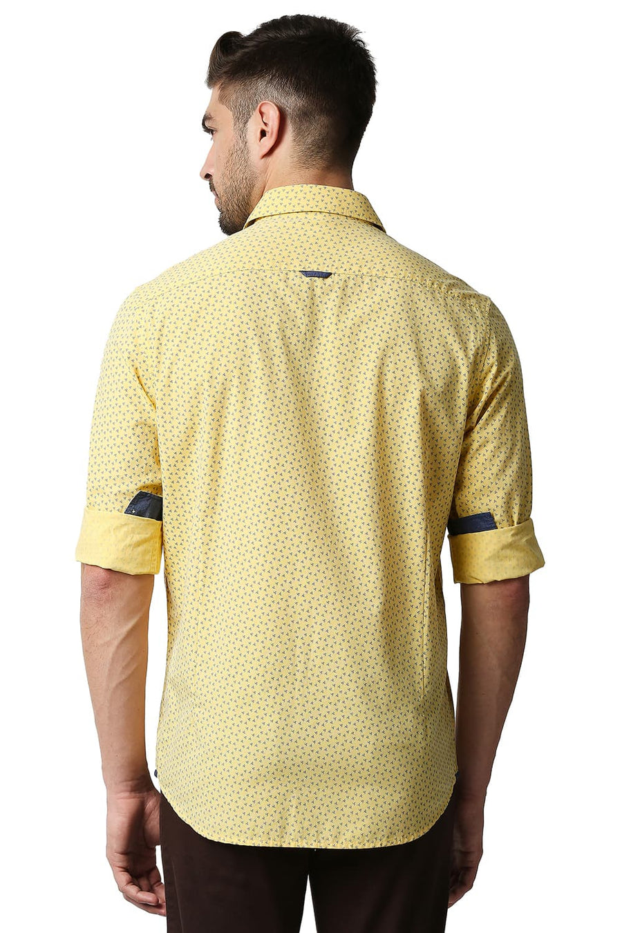 BASICS SLIM FIT SNAP DRAGON YELLOW FIL-A-FIL PRINTED SHIRT