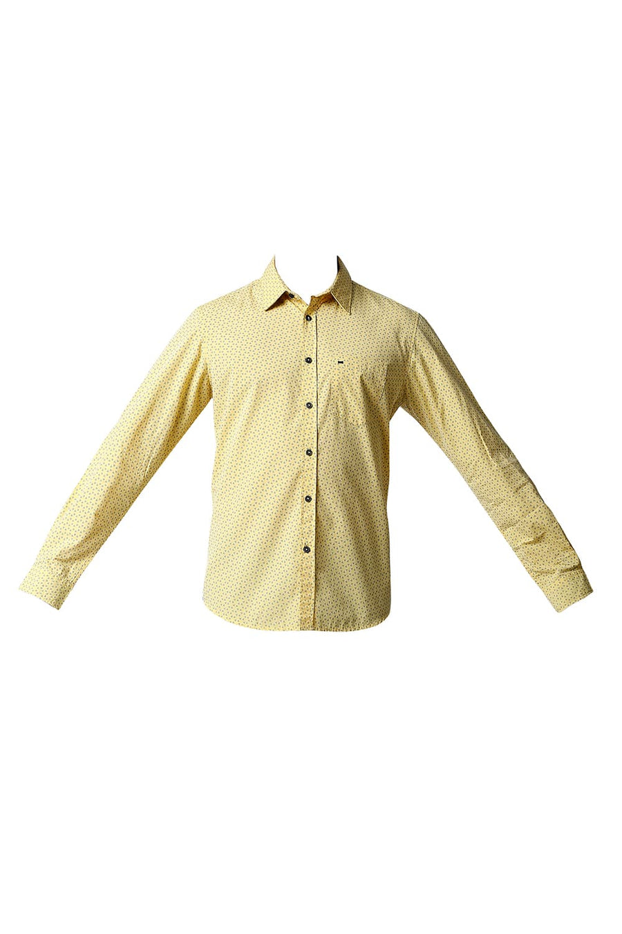BASICS SLIM FIT SNAP DRAGON YELLOW FIL-A-FIL PRINTED SHIRT