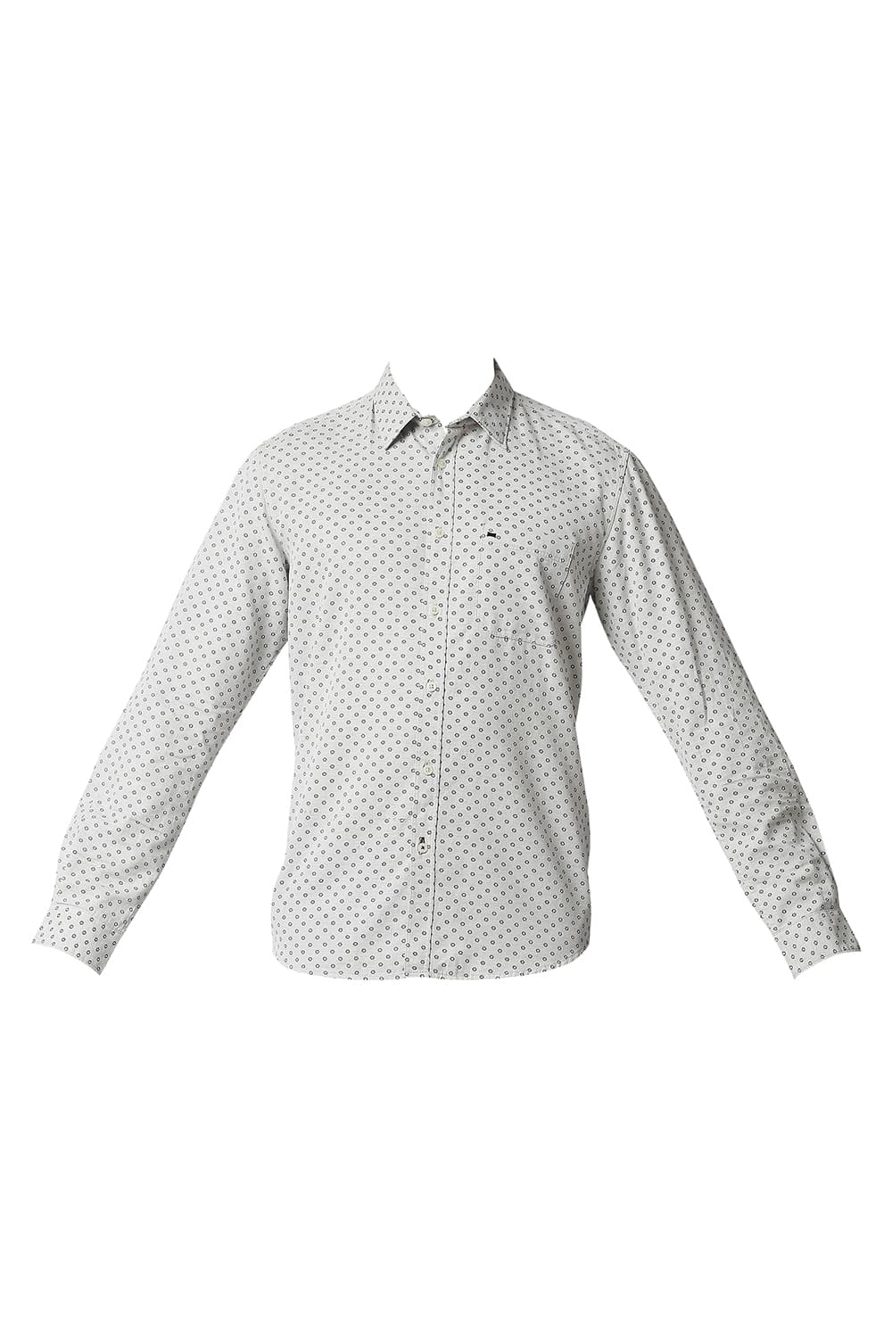 BASICS SLIM FIT MELANGE PRINTED SHIRT