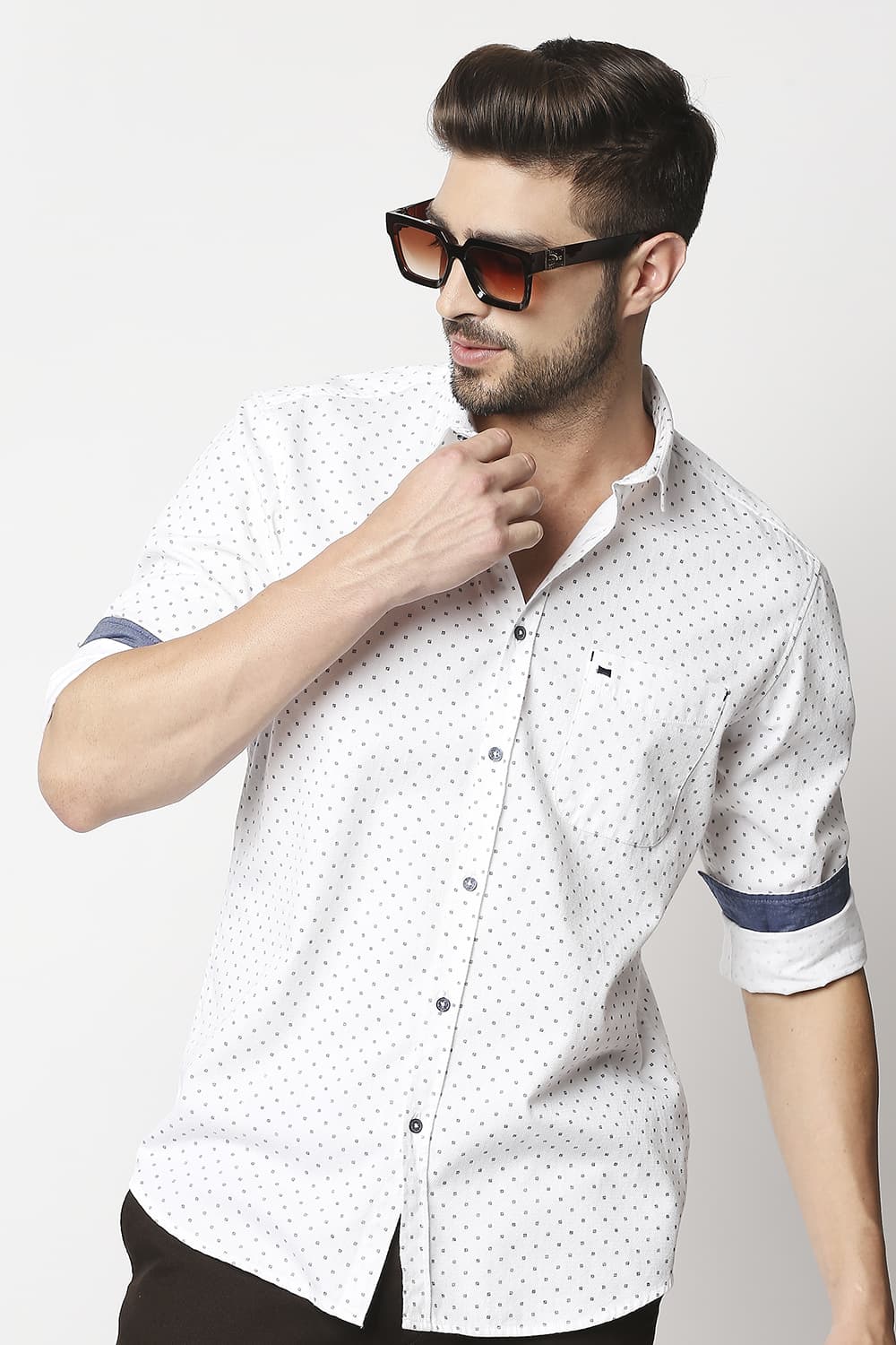 Slim Fit Dobby Printed Shirt