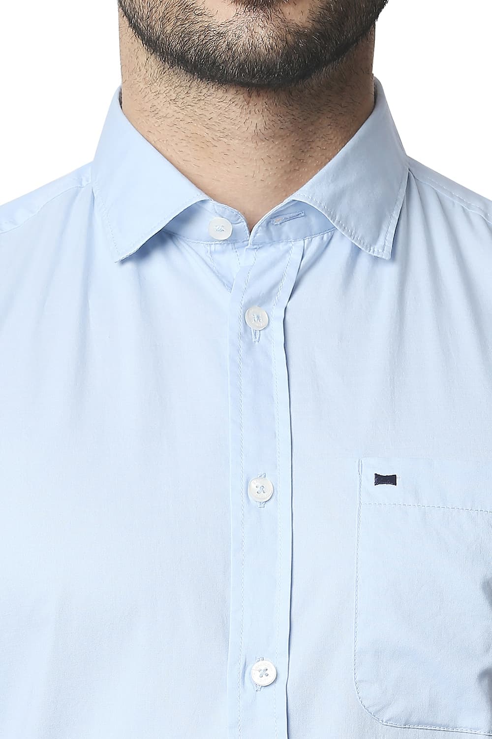 BASICS SLIM FIT OXFORD HALFSLEEVES SHIRT