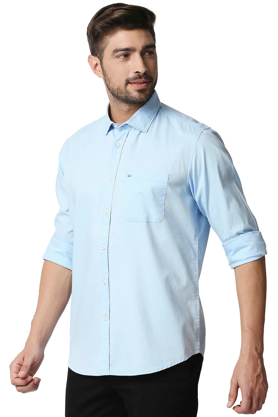 BASICS SLIM FIT BLUE SKY OXFORD SHIRT