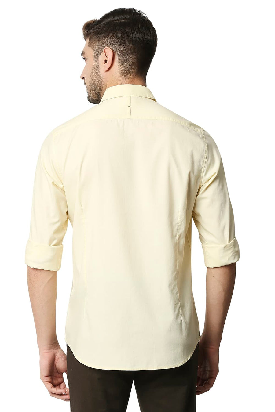 BASICS SLIM FIT ANISE FLOWER YELLOW OXFORD SHIRT