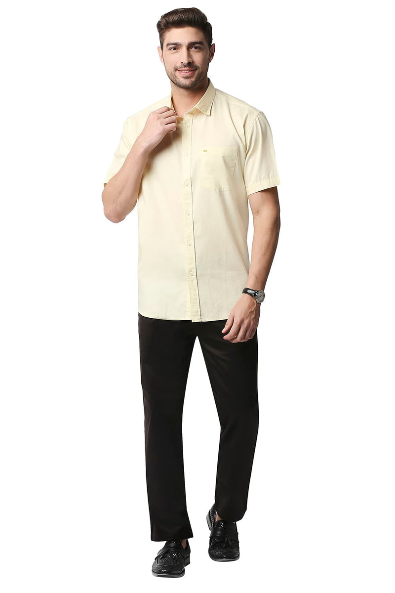 BASICS SLIM FIT OXFORD HALFSLEEVES SHIRT