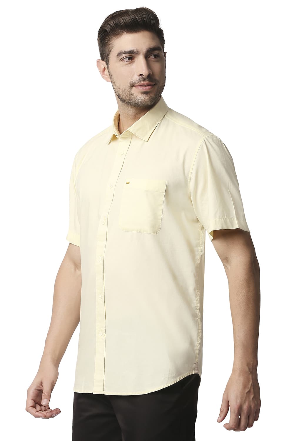 BASICS SLIM FIT OXFORD HALFSLEEVES SHIRT