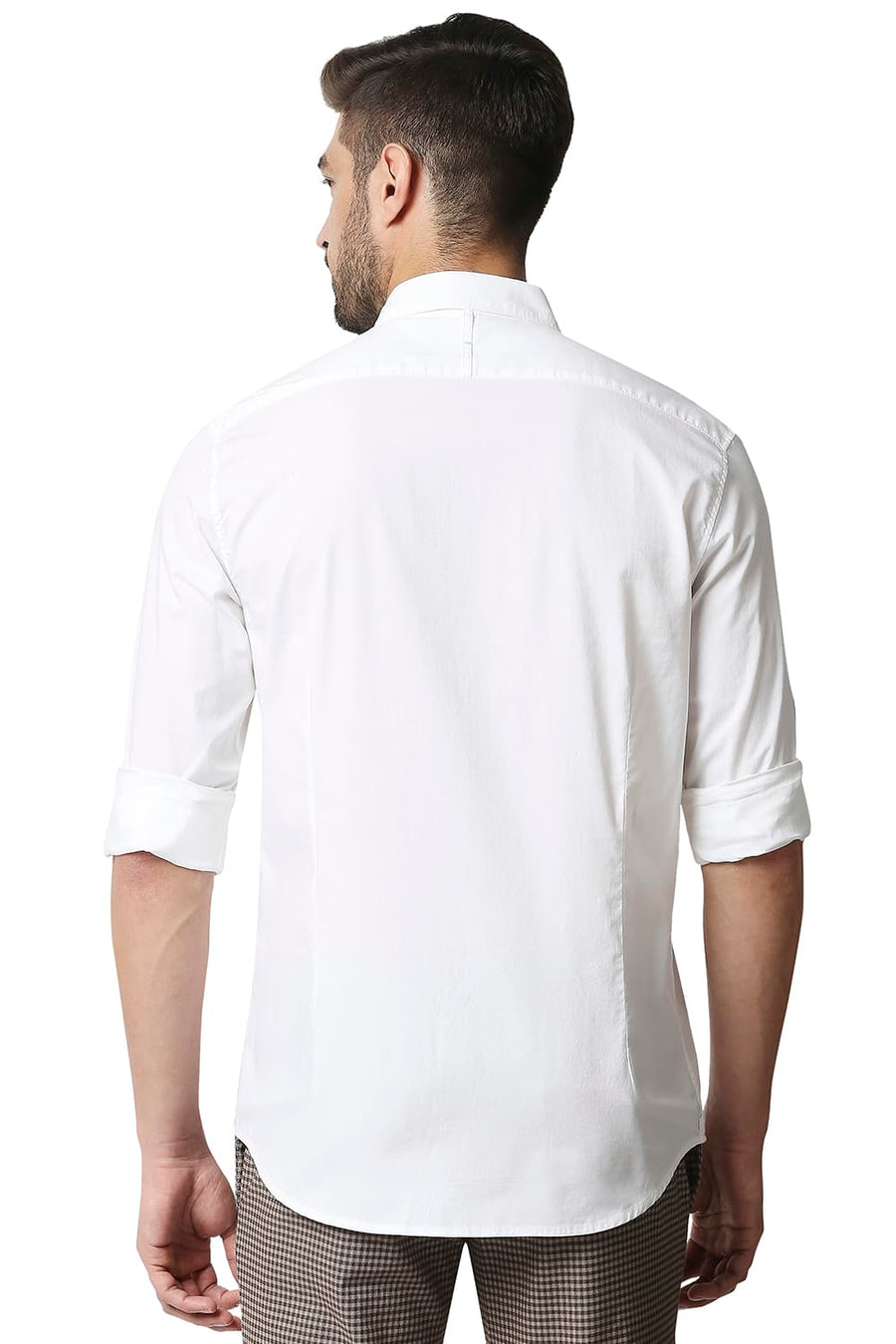 BASICS SLIM FIT BRIGHT WHITE OXFORD SHIRT