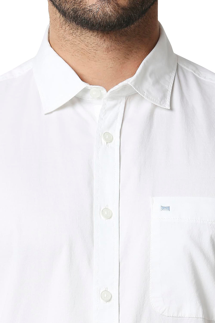 BASICS SLIM FIT BRIGHT WHITE OXFORD SHIRT