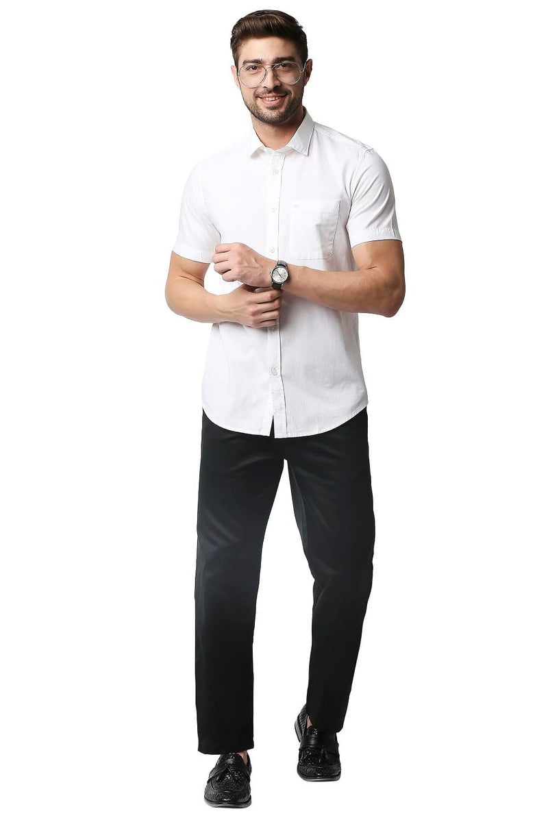 BASICS SLIM FIT OXFORD HALFSLEEVES SHIRT