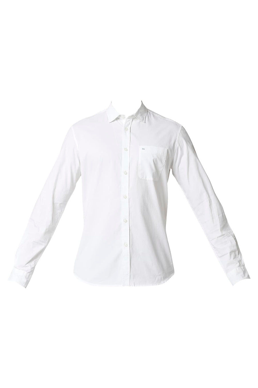 BASICS SLIM FIT BRIGHT WHITE OXFORD SHIRT