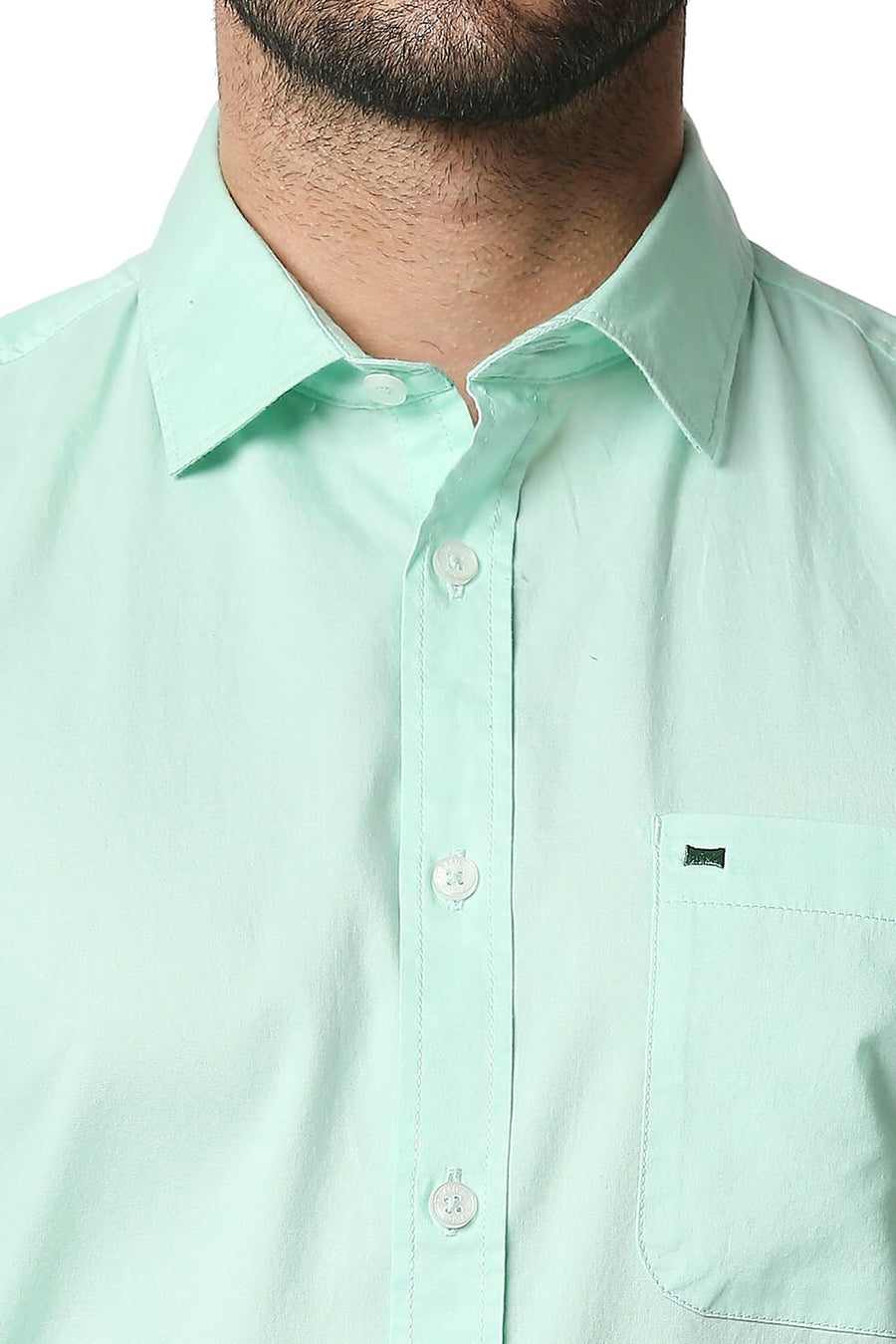 BASICS SLIM FIT BROOK GREEN OXFORD SHIRT