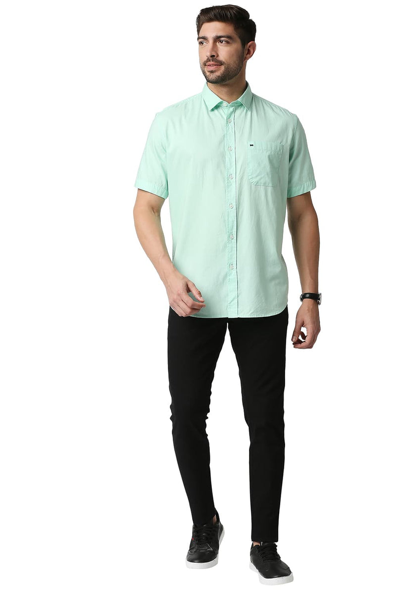 BASICS SLIM FIT OXFORD HALFSLEEVES SHIRT