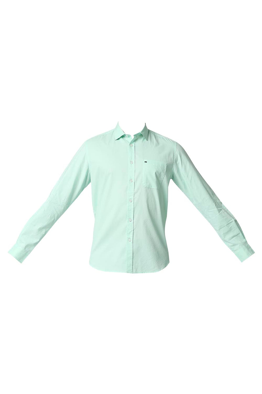 BASICS SLIM FIT BROOK GREEN OXFORD SHIRT