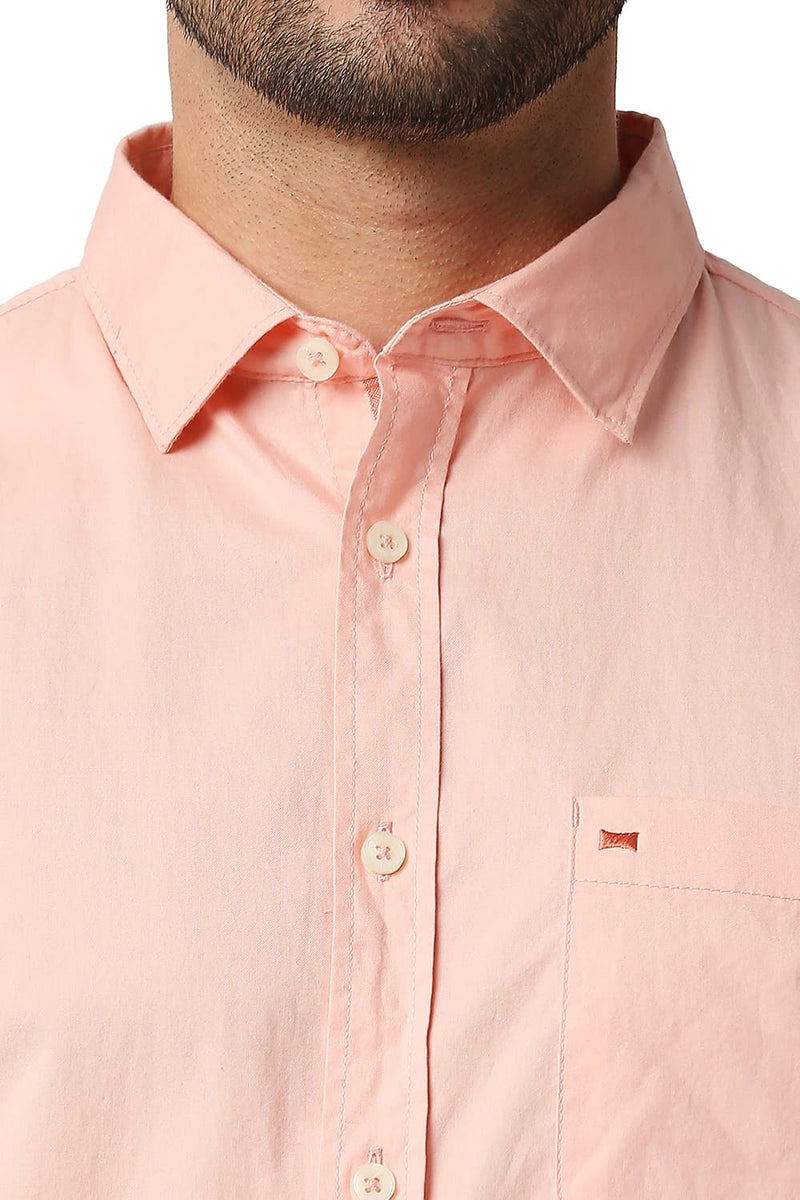 BASICS SLIM FIT OXFORD HALFSLEEVES SHIRT