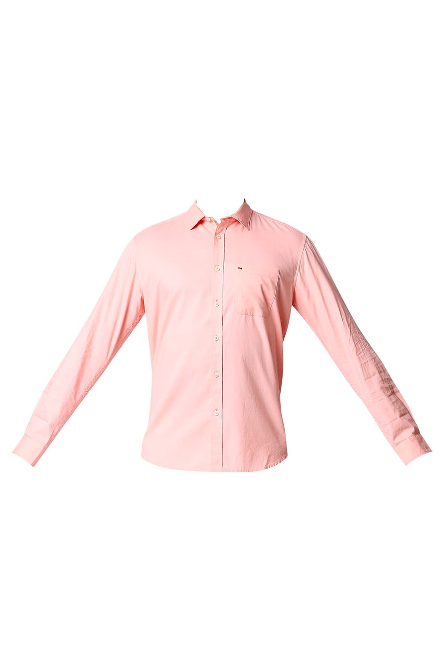 BASICS SLIM FIT PEACH BUD INK OXFORD SHIRT