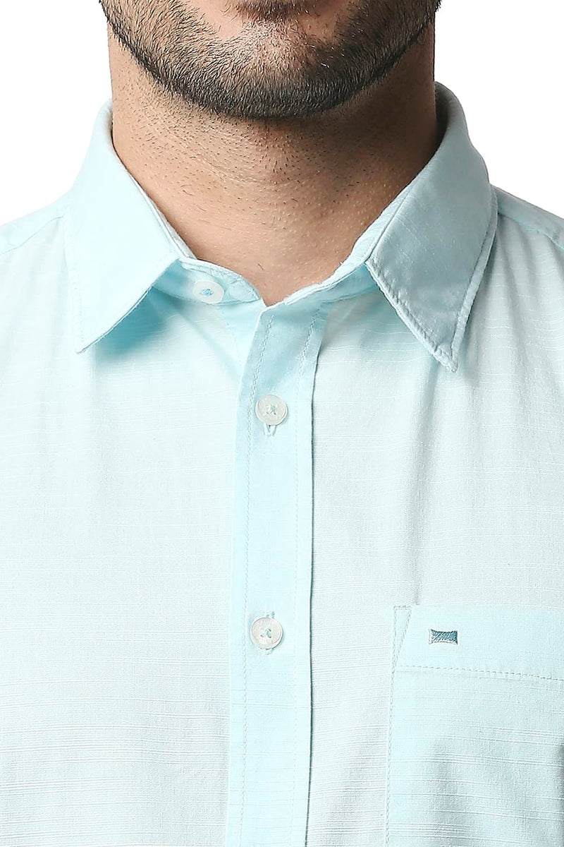 BASICS SLIM FIT SLUB HALFSLEEVES SHIRT