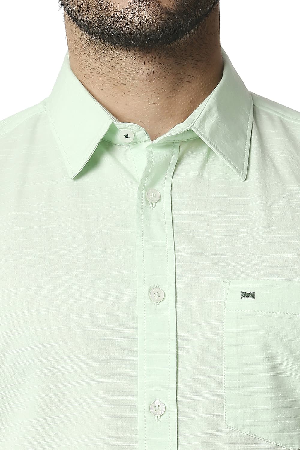 BASICS SLIM FIT SLUB SHIRT