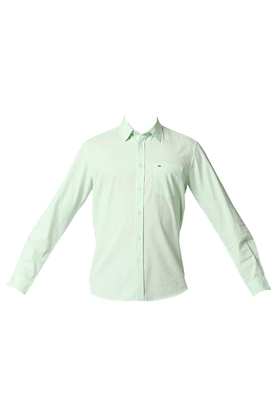 BASICS SLIM FIT PATINA GREEN SLUB SHIRT