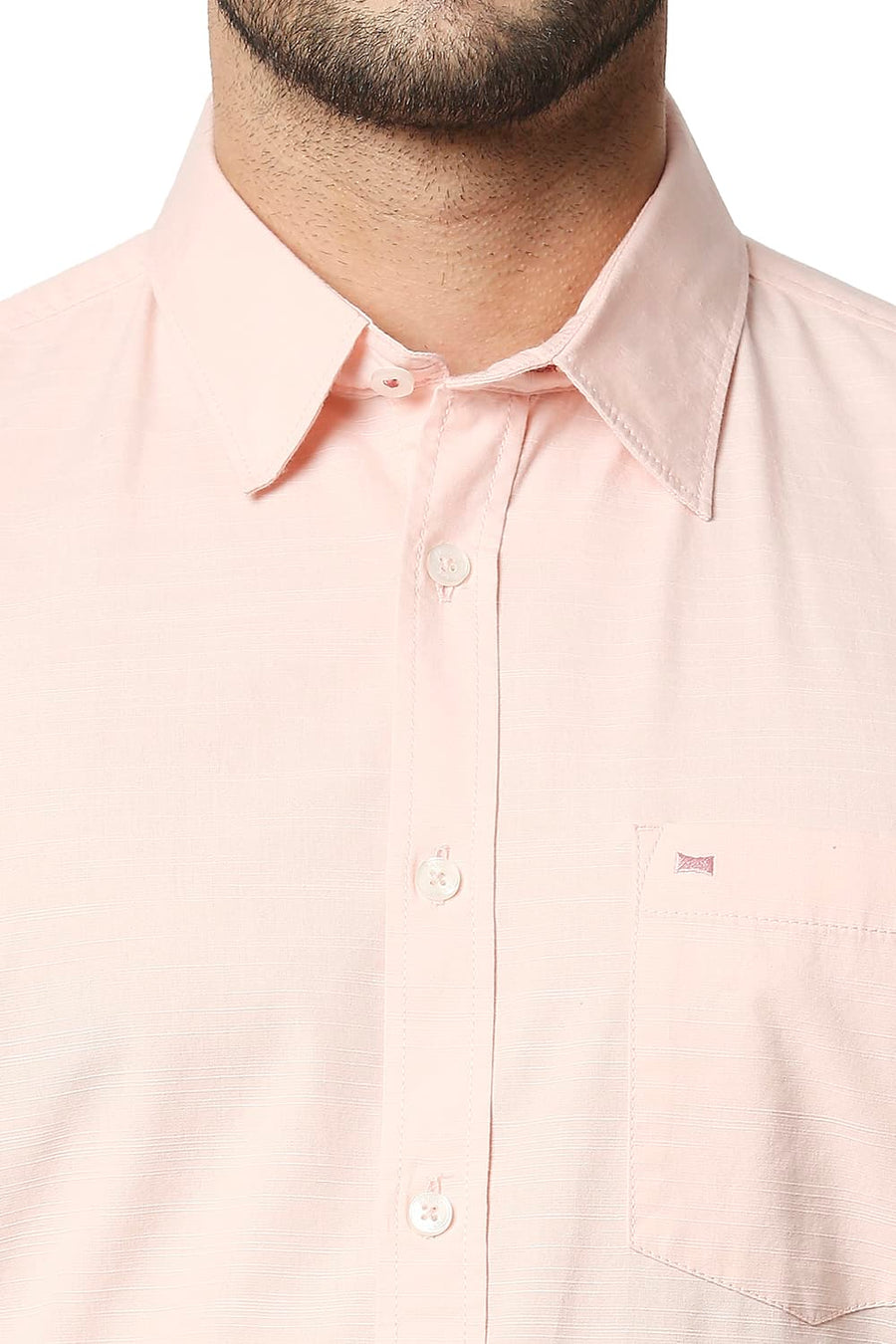 BASICS SLIM FIT PINK BLOSSOM SLUB SHIRT