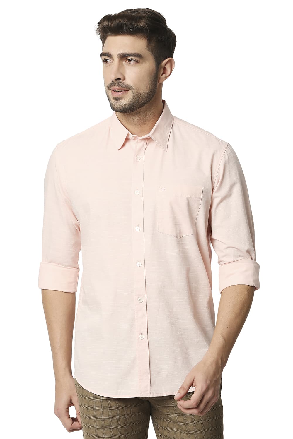 BASICS SLIM FIT SLUB SHIRT