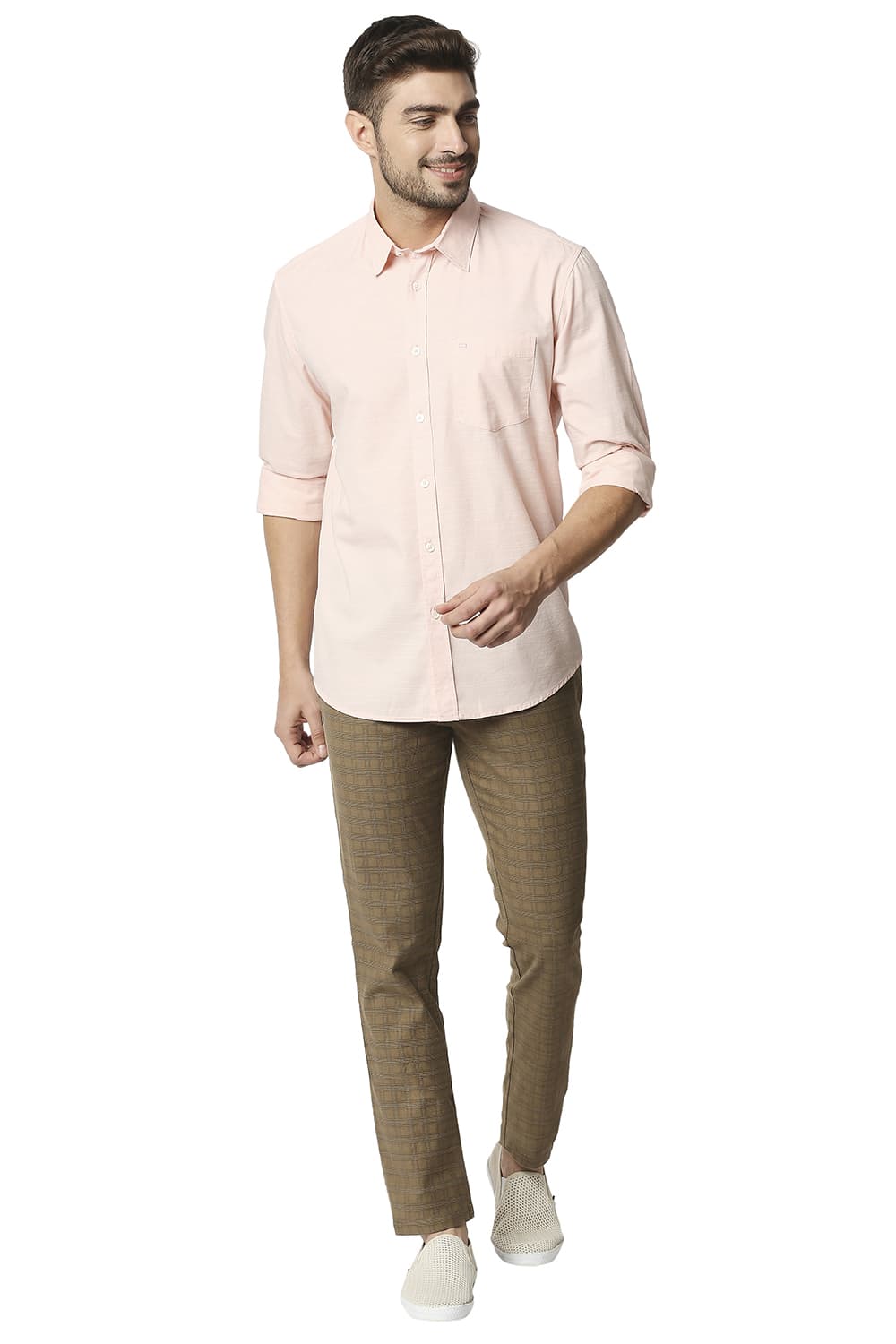 BASICS SLIM FIT SLUB SHIRT