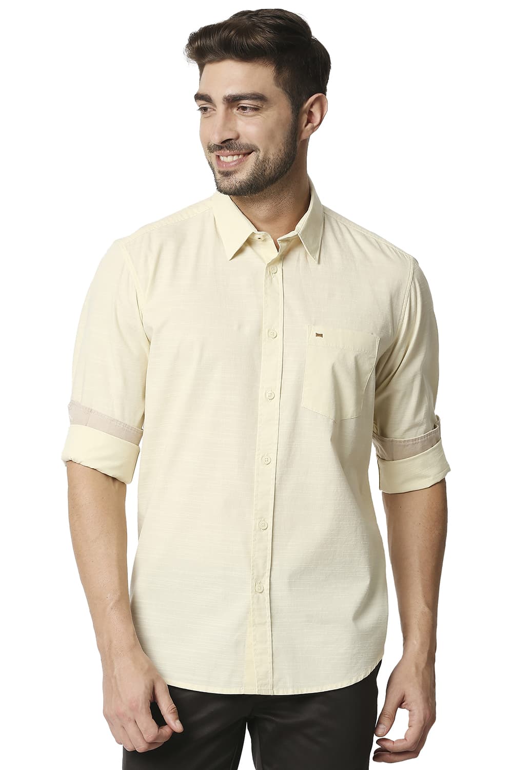 BASICS SLIM FIT SLUB SHIRT