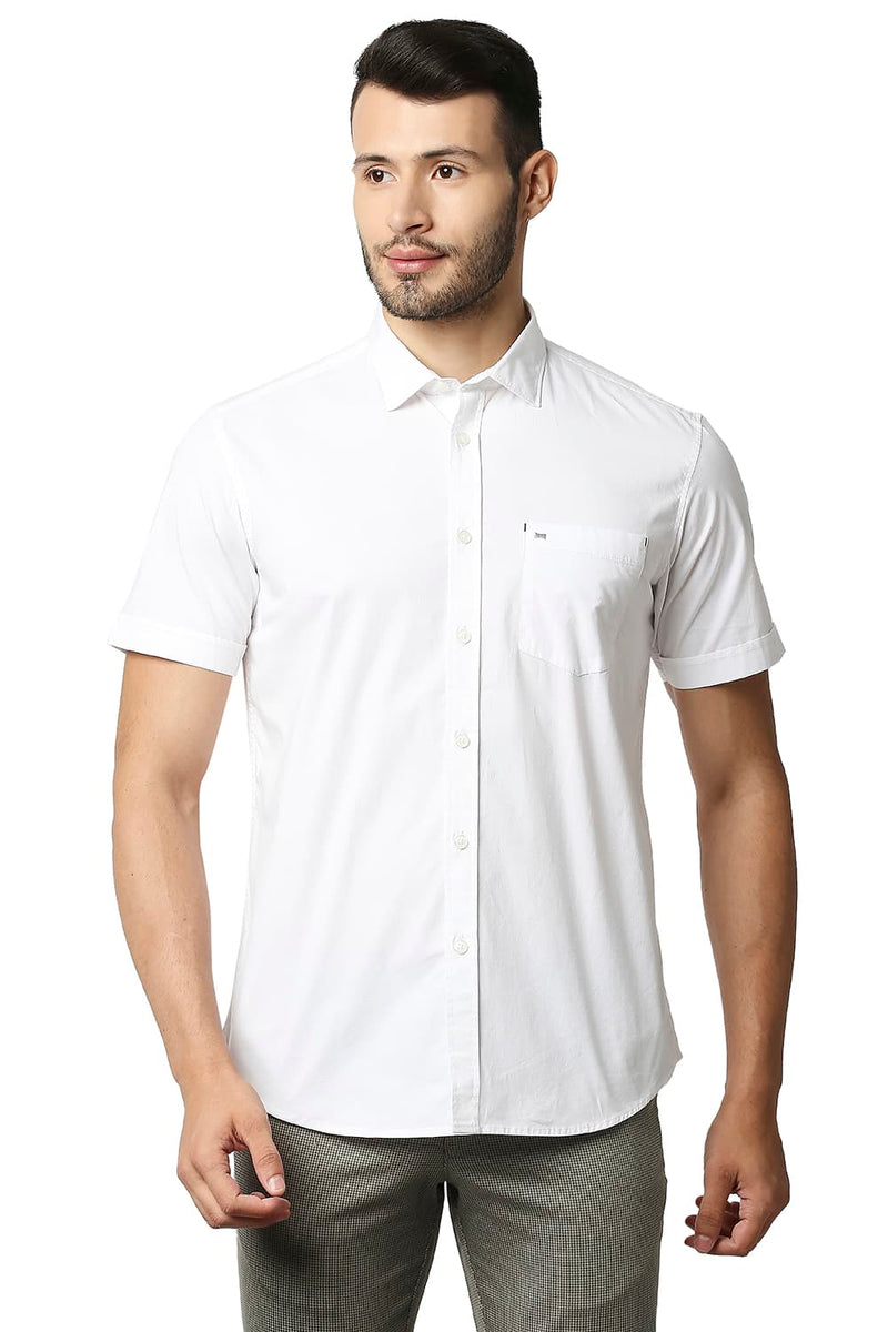 BASICS SLIM FIT POPLIN STRETCH SHIRT