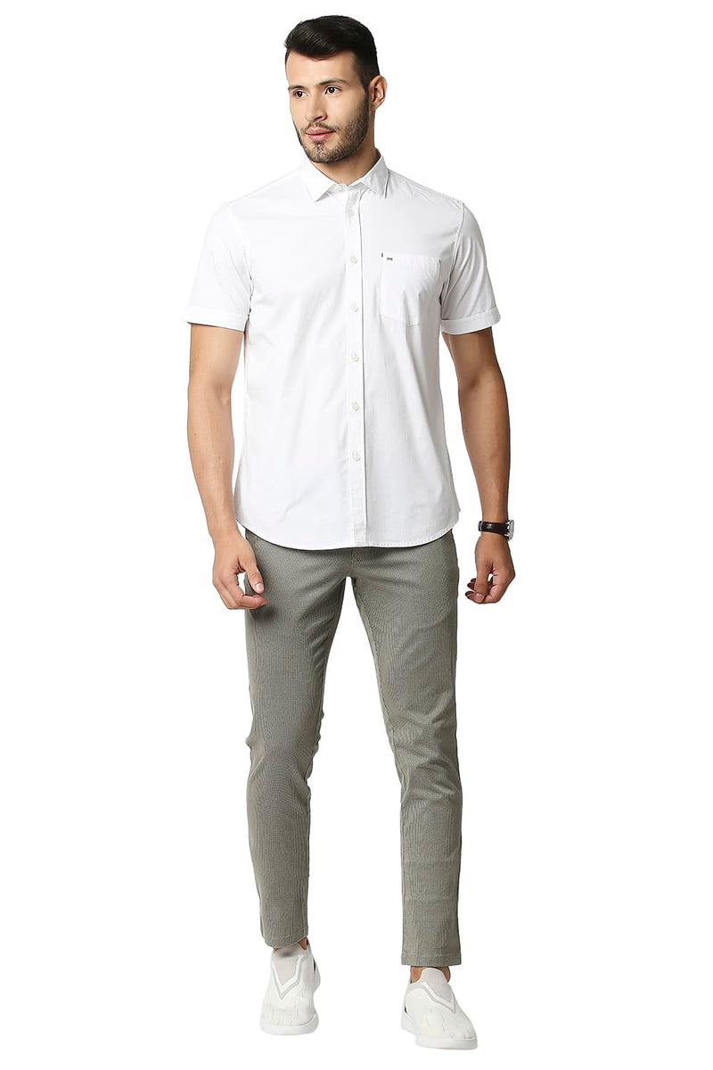 BASICS SLIM FIT POPLIN STRETCH HALFSLEEVES SHIRT