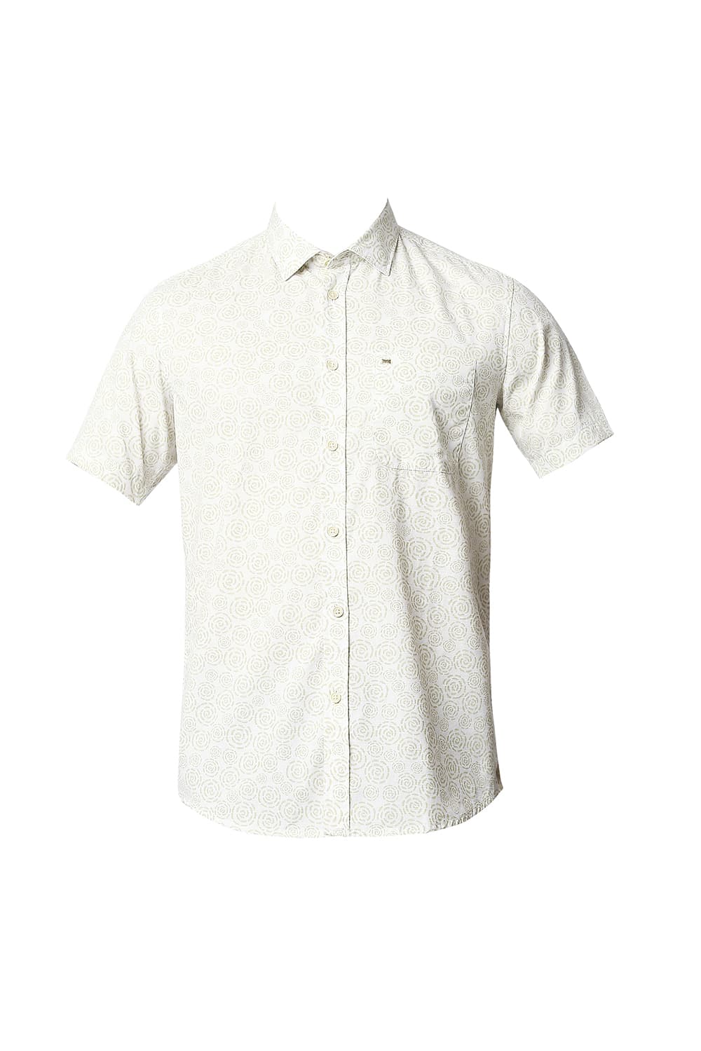 BASICS SLIM FIT SLUB PRINTED HALFSLEEVES SHIRT