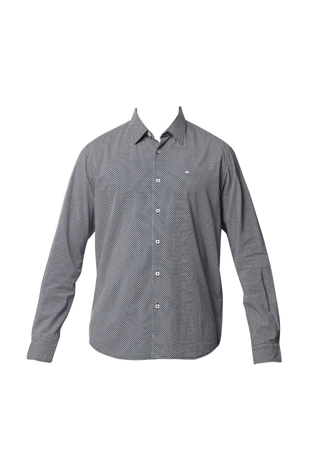 BASICS SLIM FIT COTTON VISCOSE PRINTED SHIRT