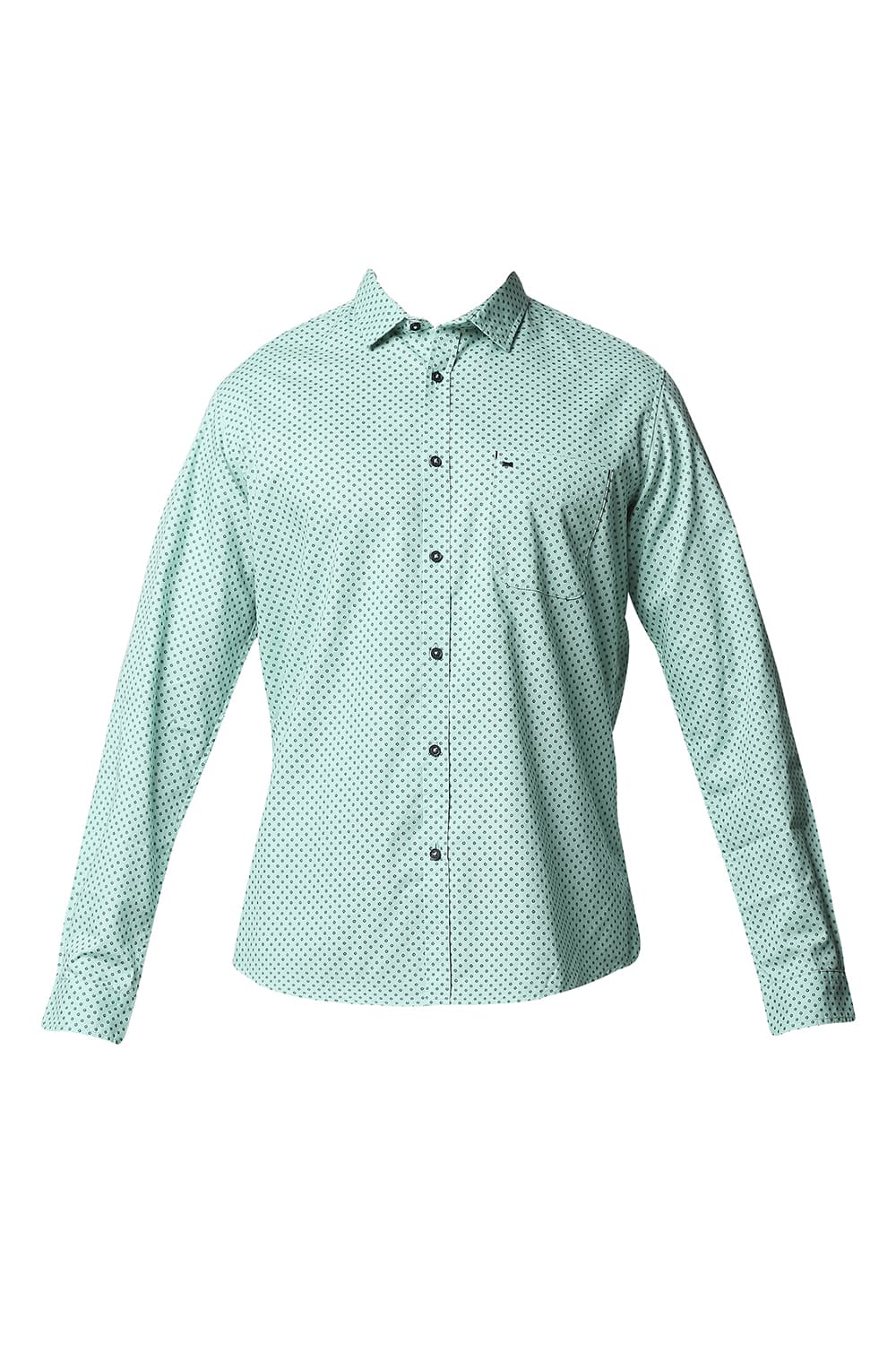 BASICS SLIM FIT OXFORD PRINTED SHIRT